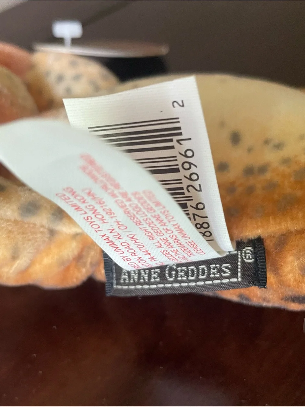 VINTAGE Anne Geddes Sleeping Baby Leopard Doll Plush Bean Bag 9